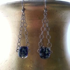 2 / for $10 Blue, green, sterling silver earrings